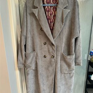 Gray Double-Breasted Women's Coat